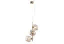 Licht-Erlebnisse Pendelleuchte UMERA 3-flammig Metall Rauchglas Beige Cognac Bild 4