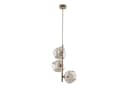 Licht-Erlebnisse Pendelleuchte UMERA 3-flammig Metall Rauchglas Beige Cognac Bild 5