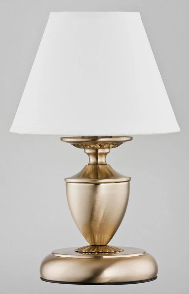 Licht-Erlebnisse Nachttischlampe JURIDA Jugendstil Metall Stoff Gold/Weiß E14