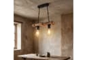 Licht-Erlebnisse Pendelleuchte LIRIEN Rustikal Schwarz/Braun Holz Metall Bild 1