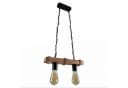 Licht-Erlebnisse Pendelleuchte LIRIEN Rustikal Schwarz/Braun Holz Metall Bild 3