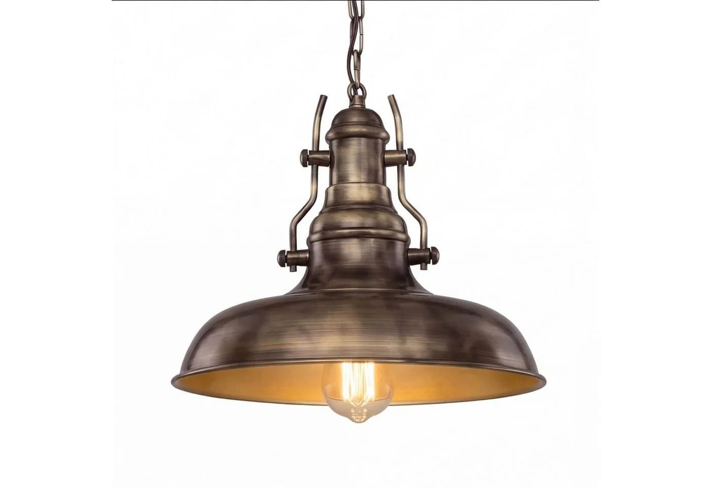 Licht-Erlebnisse Pendelleuchte NOLDEN E27 Kupfer Antik Industrial - Bild 2
