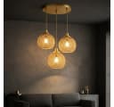 Licht-Erlebnisse Pendelleuchte NORWIN Gold Antik Jute E27 Bild 1