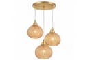 Licht-Erlebnisse Pendelleuchte NORWIN Gold Antik Jute E27 Bild 2