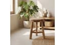 Licht-Erlebnisse Hocker BALI massivem Holz Beige Dreibein Bild 1