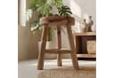 Licht-Erlebnisse Hocker BALI massivem Holz Beige Dreibein Bild 3