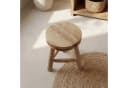 Licht-Erlebnisse Hocker BALI massivem Holz Beige Dreibein Bild 4