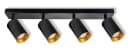 Licht-Erlebnisse Deckenstrahler FORESAN 4-flammig Schwarz Gold GU10 Modern Bild 2