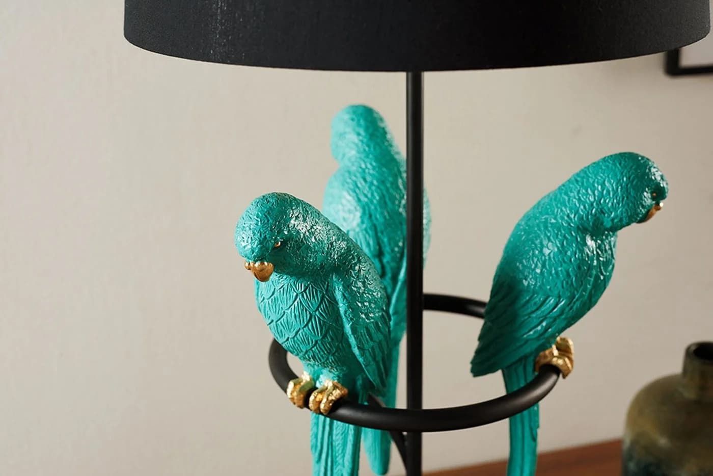 Licht-Erlebnisse Nachttischlampe ILARI Schwarz Türkis E27 Modern - Bild 4