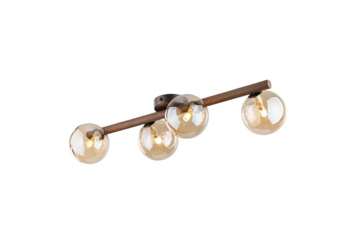 Licht-Erlebnisse Deckenleuchte MIEKE 4-flammig Glas Metall Nuss Bernstein Modern - Bild 5