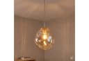 Licht-Erlebnisse Pendelleuchte UMERA Glas Metall E27 Sand/Cognac Modern Bild 1