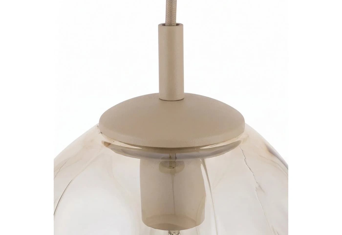 Licht-Erlebnisse Pendelleuchte UMERA Glas Metall E27 Sand/Cognac Modern - Bild 4