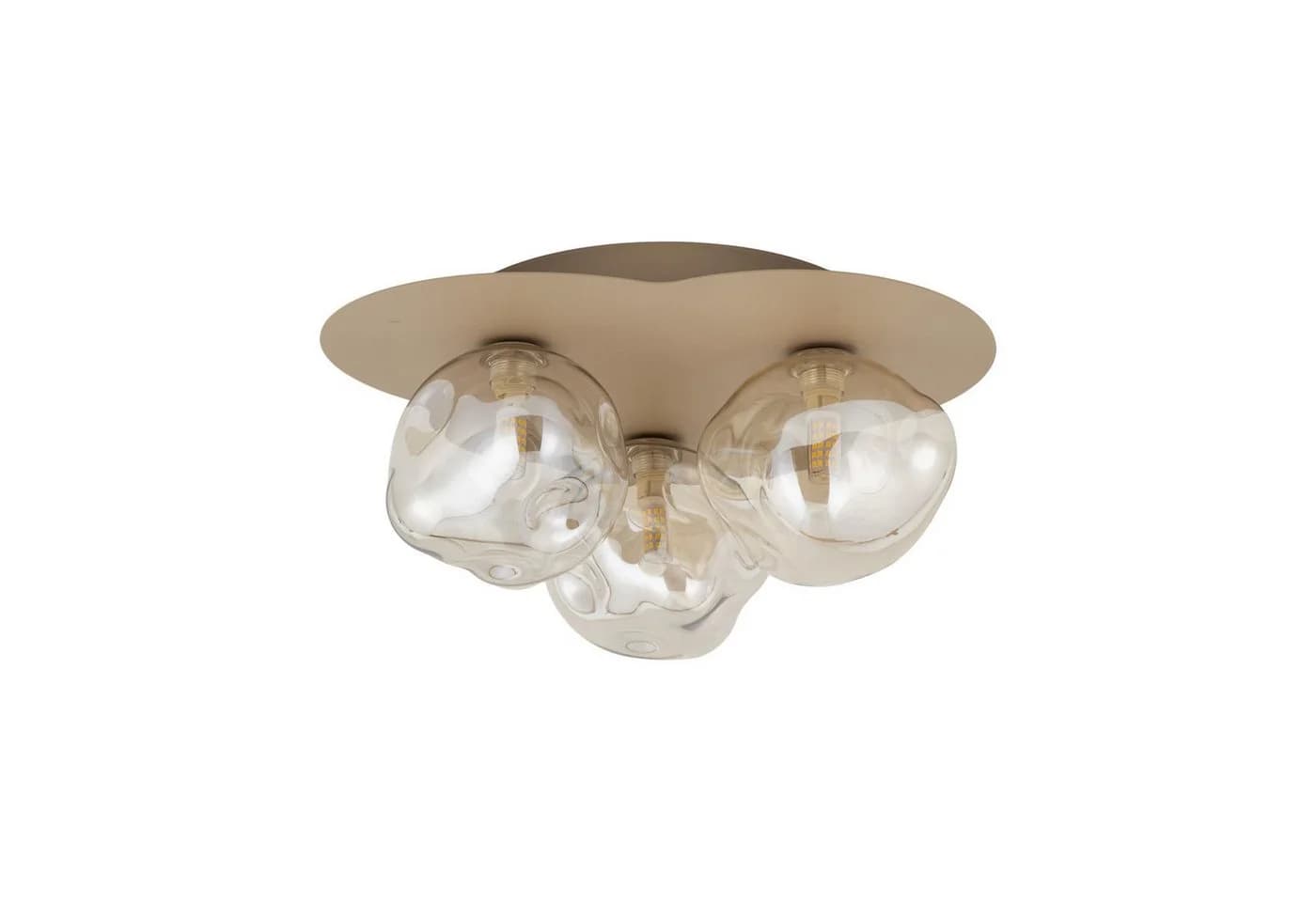 UMERA Deckenleuchte 3-flammig Glas Metall Sand/Cognac - Bild 2