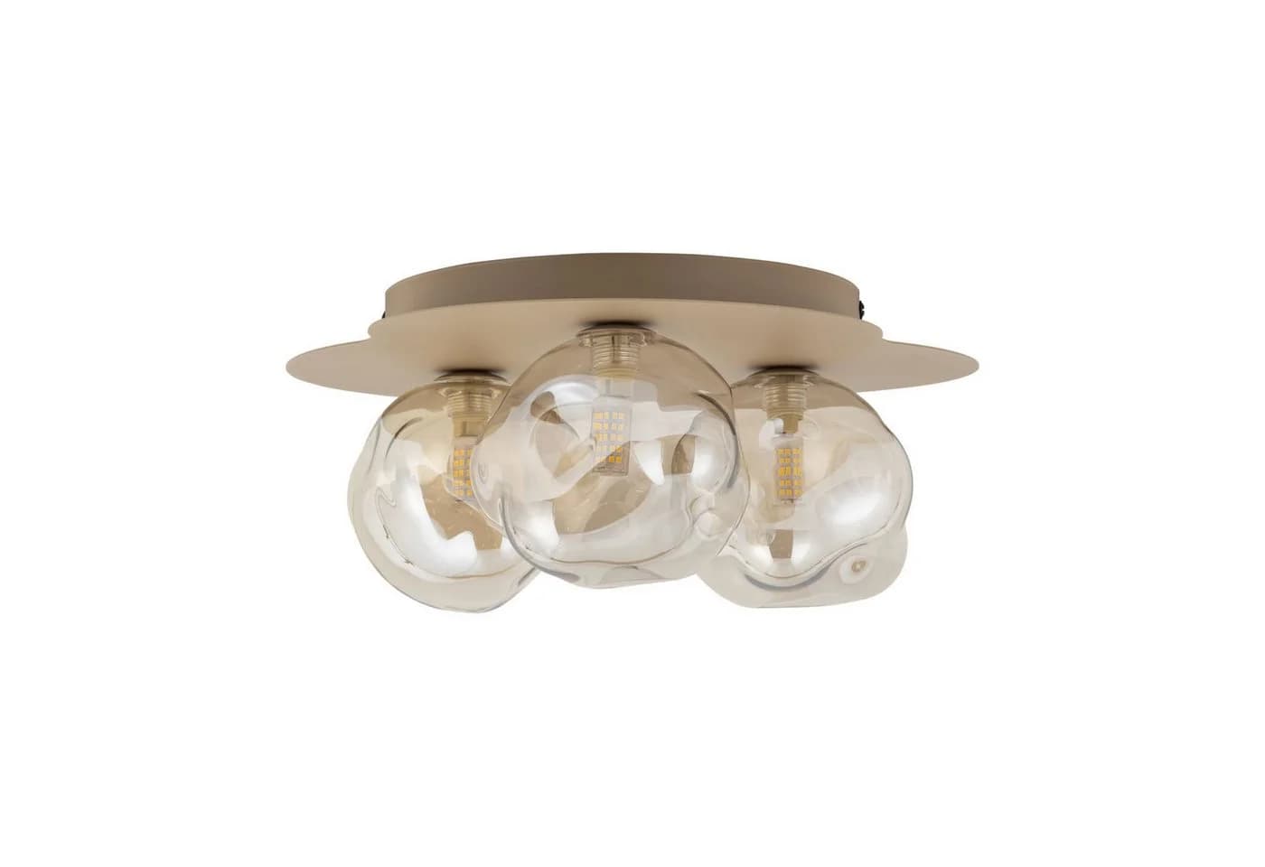 UMERA Deckenleuchte 3-flammig Glas Metall Sand/Cognac - Bild 5