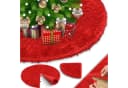 KESSER Weihnachtsbaumdecke Rot Kunstfell mit Klettverschluss Bild 2