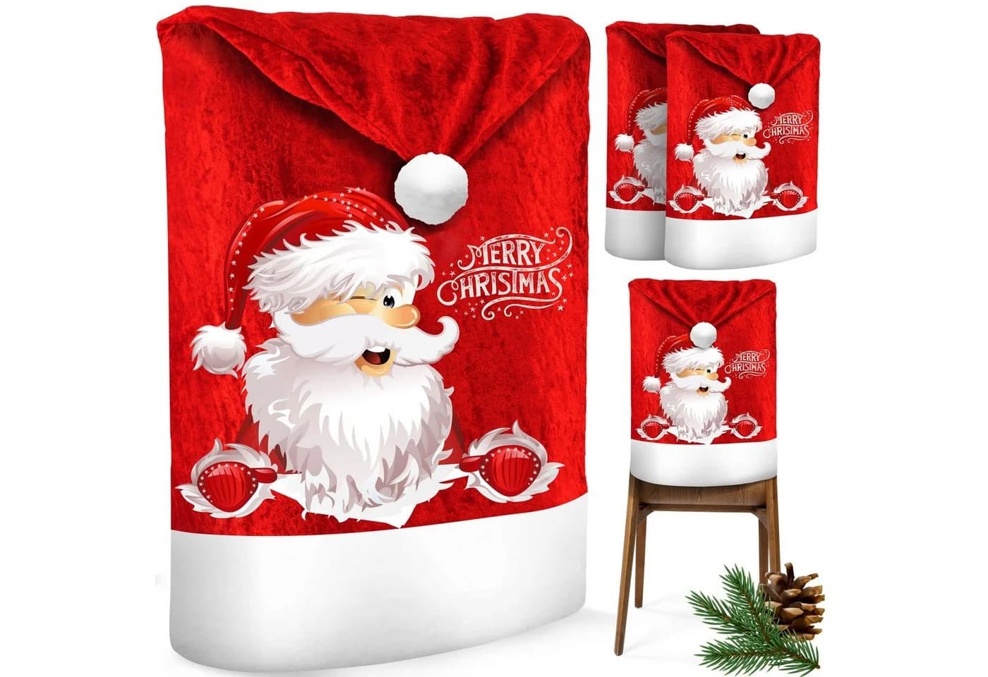 KESSER Weihnachtsstuhlüberzug Set Stuhlhussen für Weihnachten - Bild 2