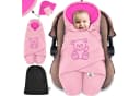 KIDIZ Baby Einschlagdecke Rosa Polyester mit Kapuze & Tasche Bild 2