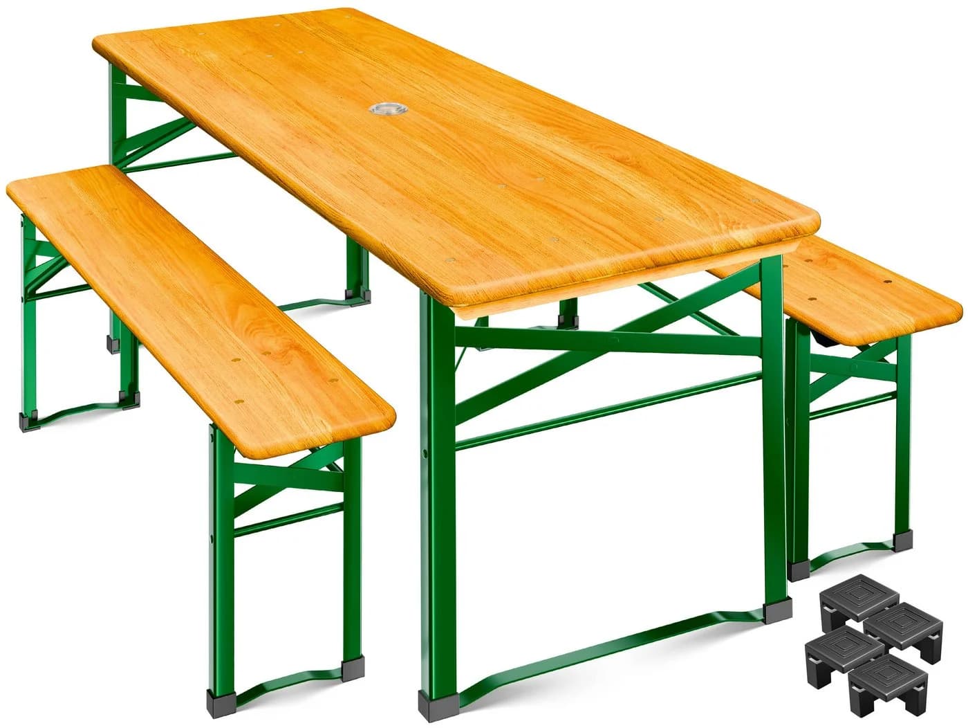 KESSER Bierzeltgarnitur 3-teilig Klappbar Braun/Grün - Bild 3