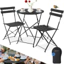 KESSER Bistroset 3-teilig Schwarz Metall Klappbar Bild 1