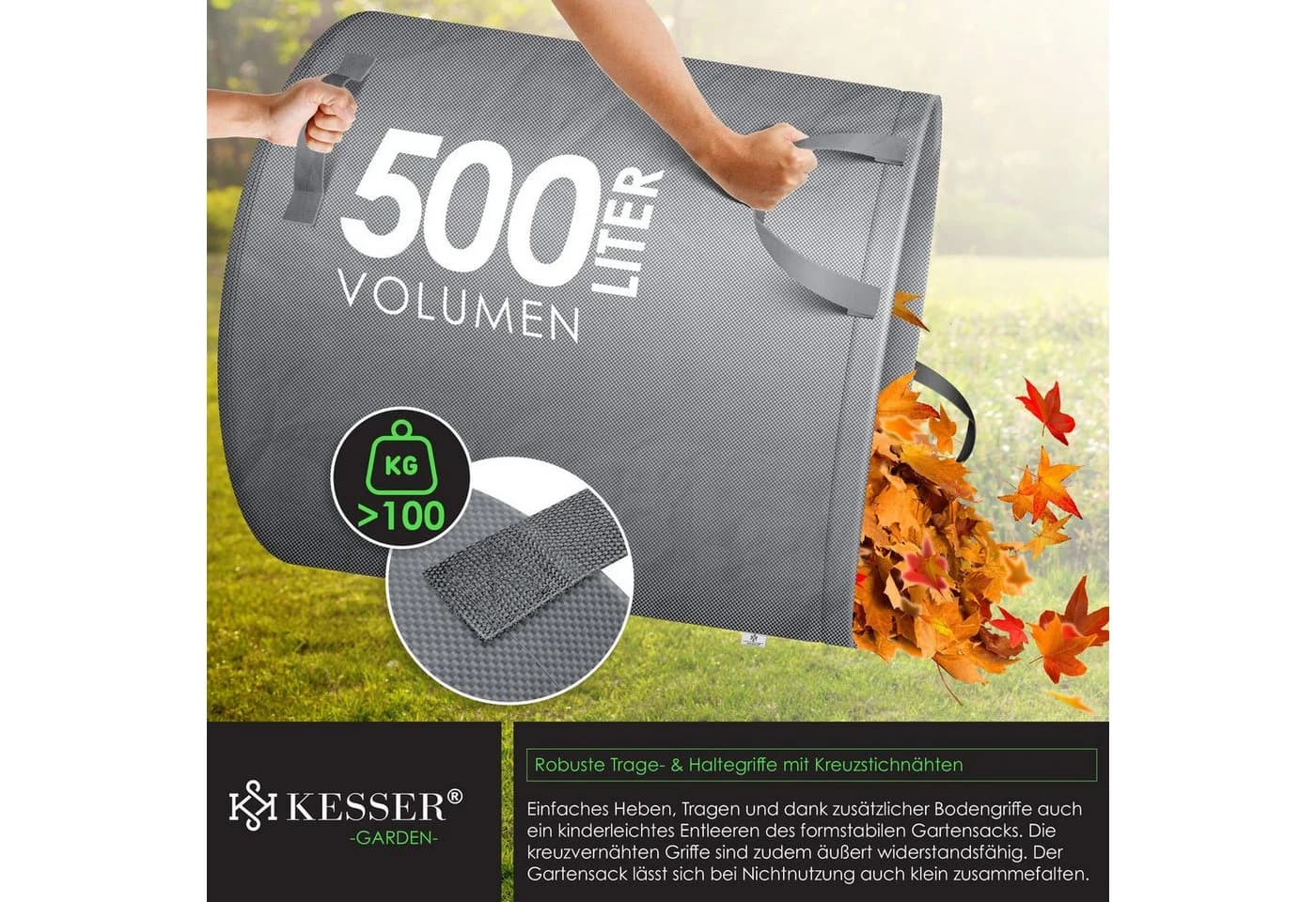 KESSER Gartensack Set 500 l Grau/Grün UV-beständig - Bild 5