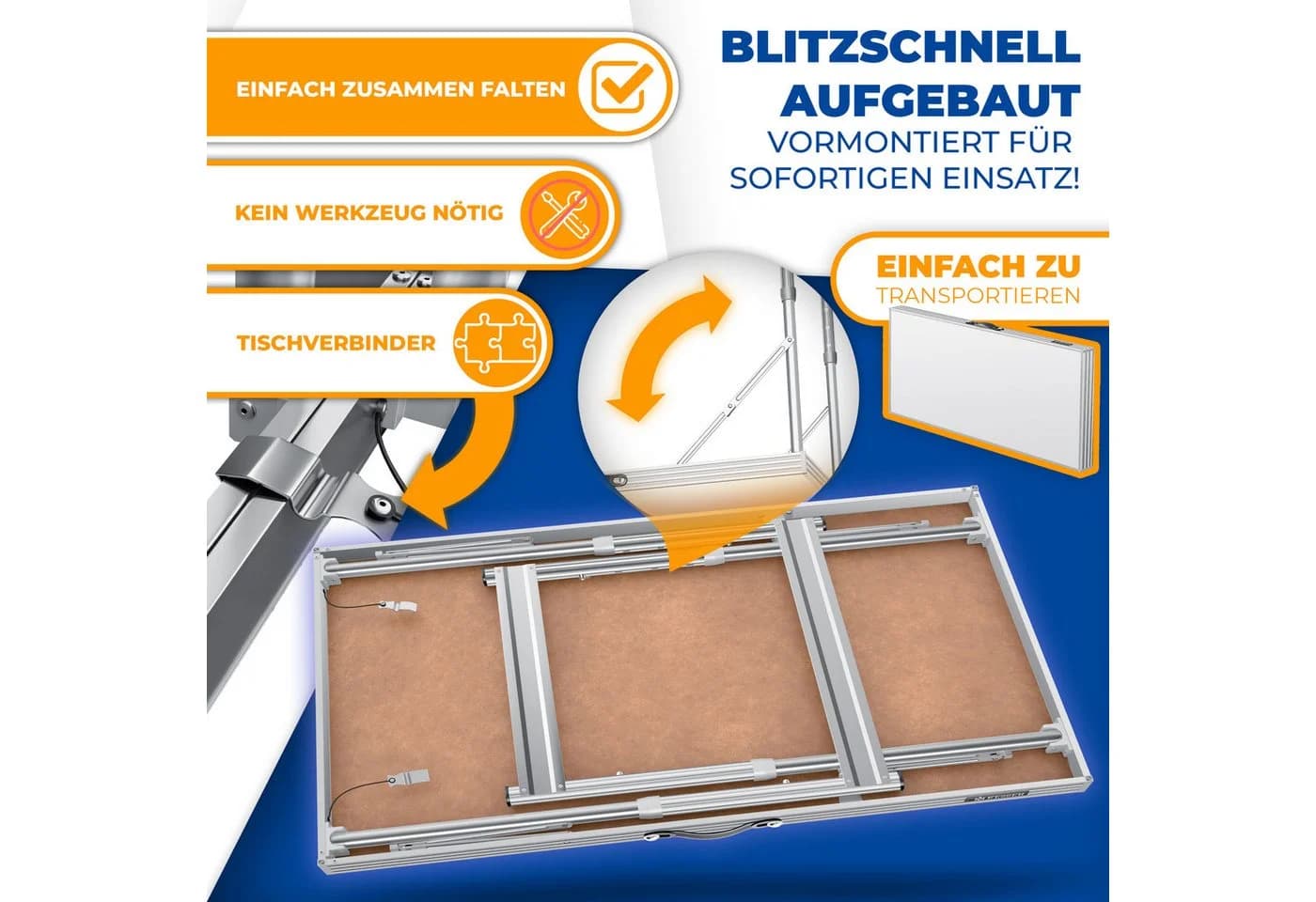 KESSER Multifunktionstisch Profi 3-teilig höhenverstellbar mit Ausziehfunktion - Bild 4