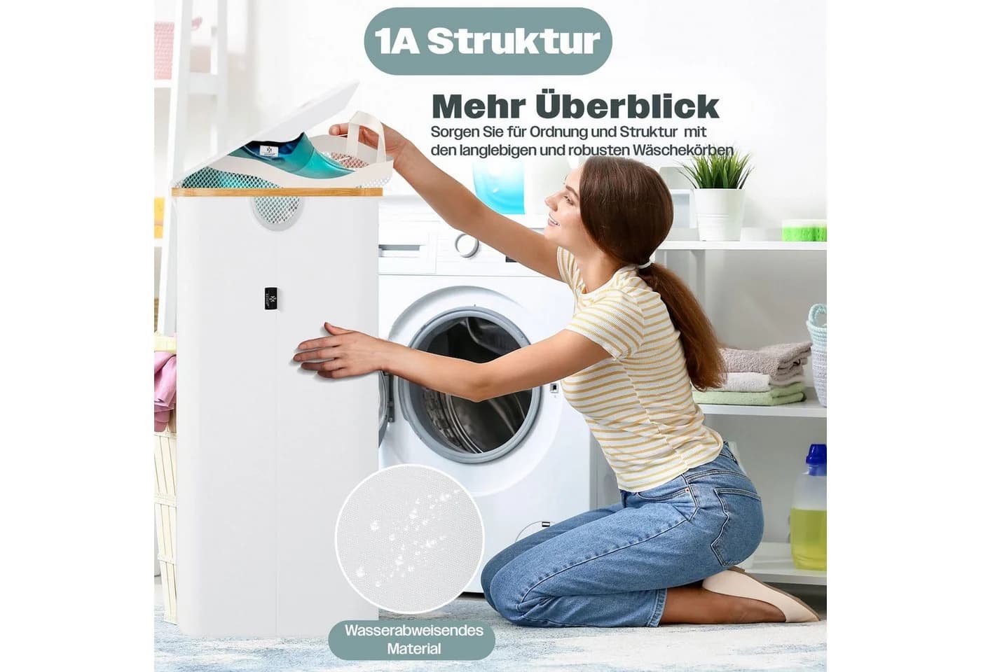 KESSER Wäschekorb mit Deckel faltbar Wäschebox Wäschetruhe Wäschesammler mit herausnehmbaren Wäschesäcke - Bild 4