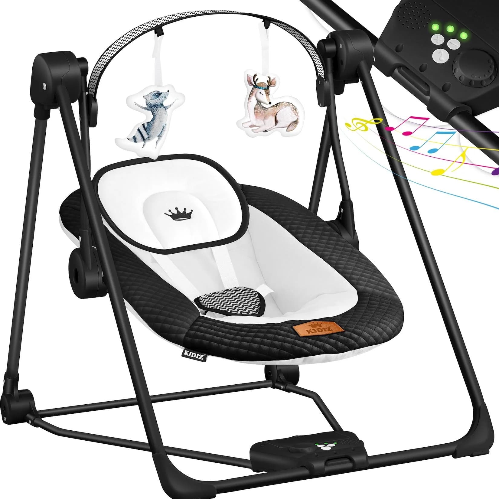 KIDIZ Babywippe Babyschaukel mit 5 Geschwindigkeiten & USB