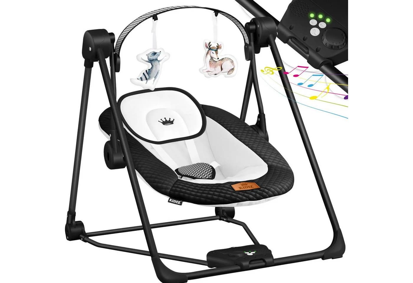 KIDIZ Babywippe Babyschaukel mit 5 Geschwindigkeiten & USB - Bild 3