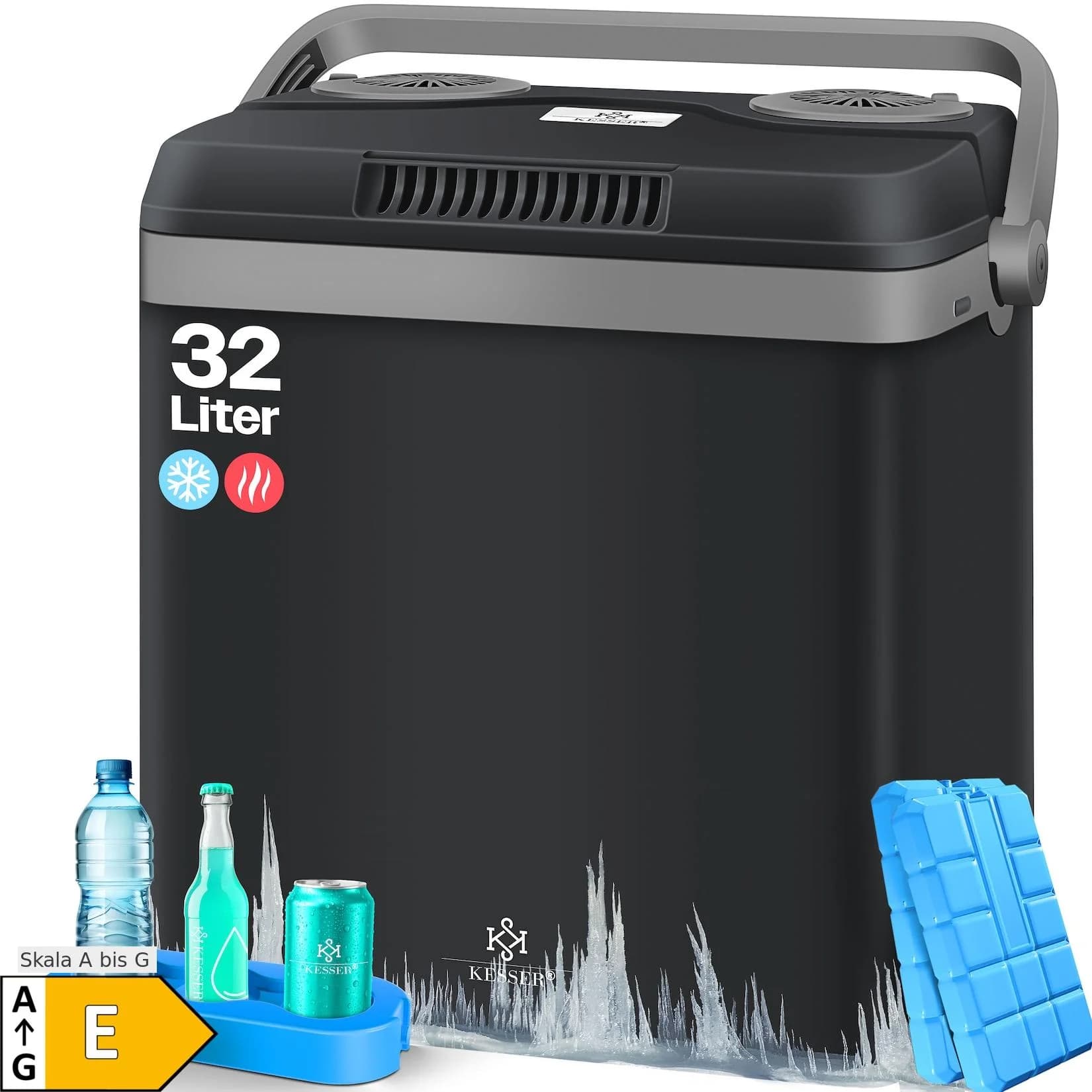 KESSER® 32 L Kühlbox 12V, 230V Stecker, Thermoelektrische Warmhaltebox