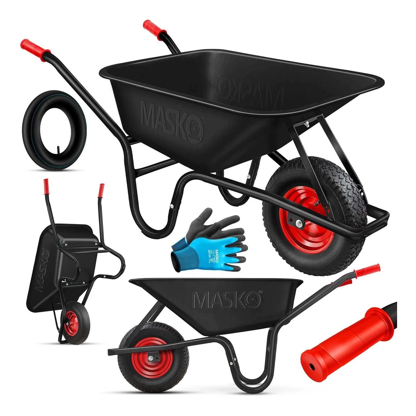MASKO Schubkarre 100 Liter bis 250kg Luftreifen