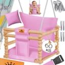 KIDIZ Babyschaukel Holz mit Polsterung & Sicherheitsgurt Bild 1