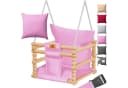 KIDIZ Babyschaukel Holz mit Polsterung & Sicherheitsgurt Bild 3