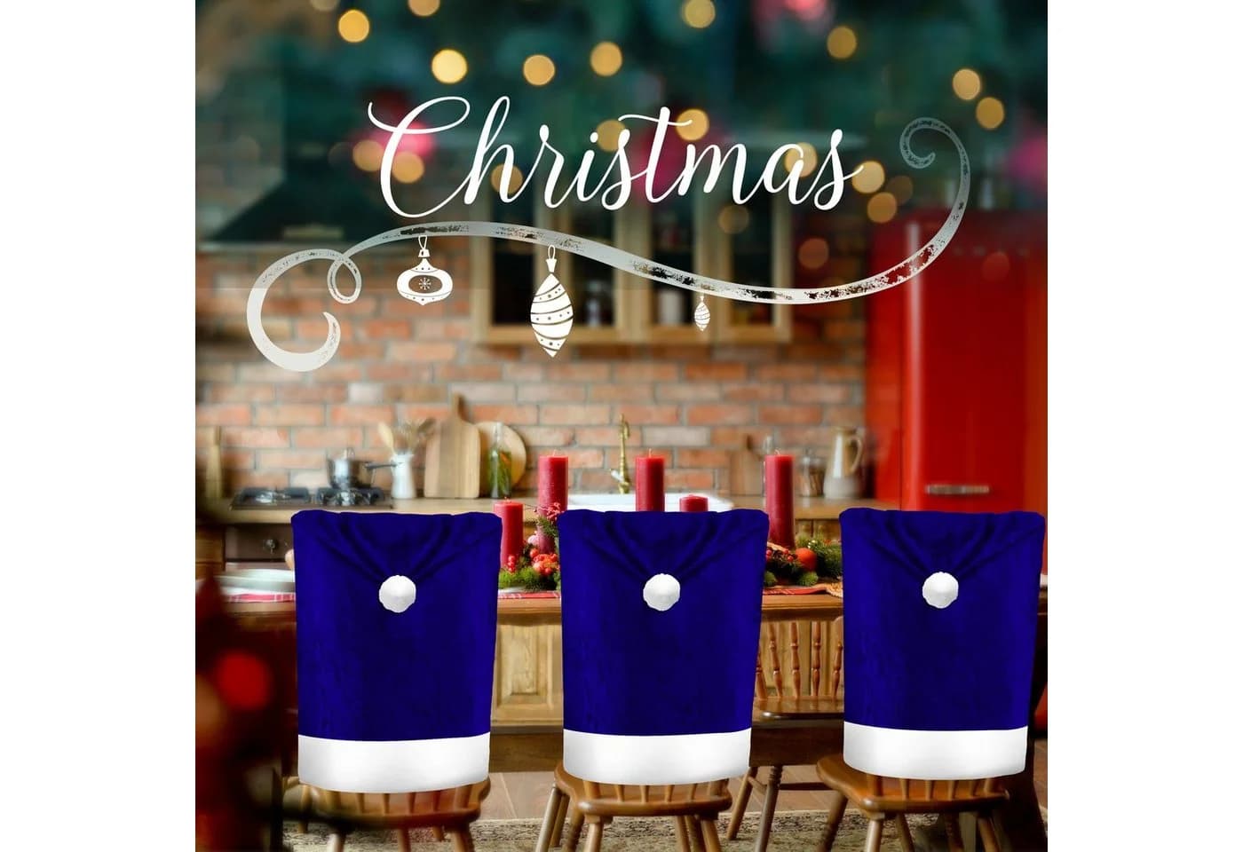 KESSER Premium Weihnachtsstuhlüberzug Set 2er Stuhlhussen Polyester - Bild 4