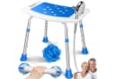 KESSER Badhocker Duschhocker höhenverstellbar weiß/blau Bild 2