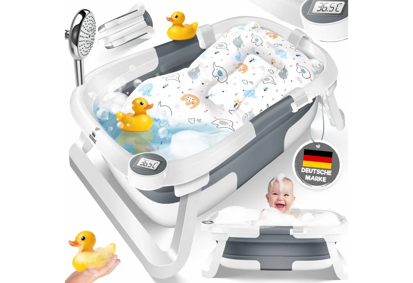 KIDIZ Babybadewanne für Neugeborene und Kleinkinder 0-12 Monate - Bild 2