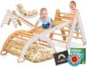KIDIZ Klettergerüst 7in1 Spiel-Set aus Holz Weiß/Braun Bild 2