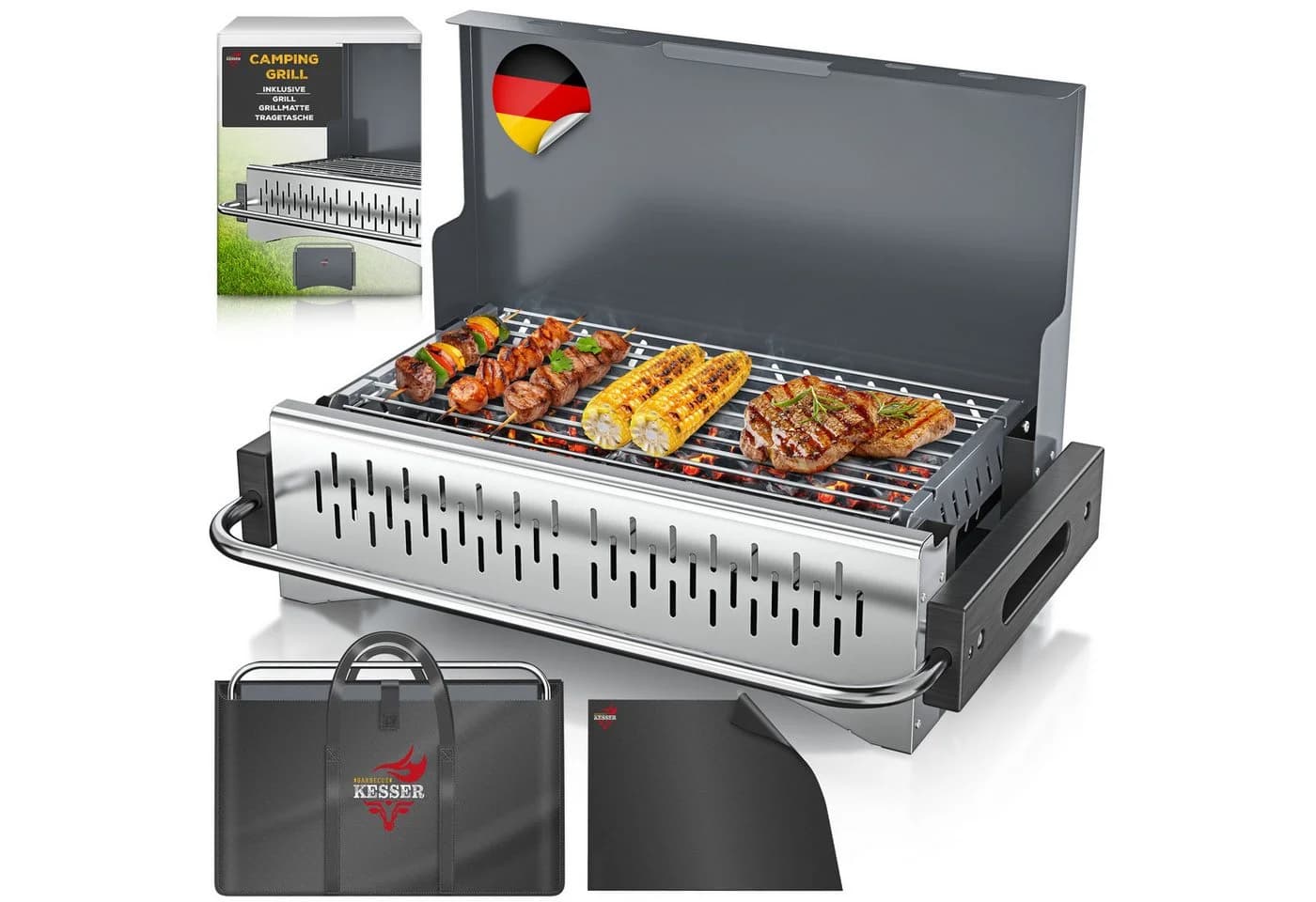 KESSER Tragbarer Campinggrill Anthrazit Pulverbeschichteter Stahl - Bild 2