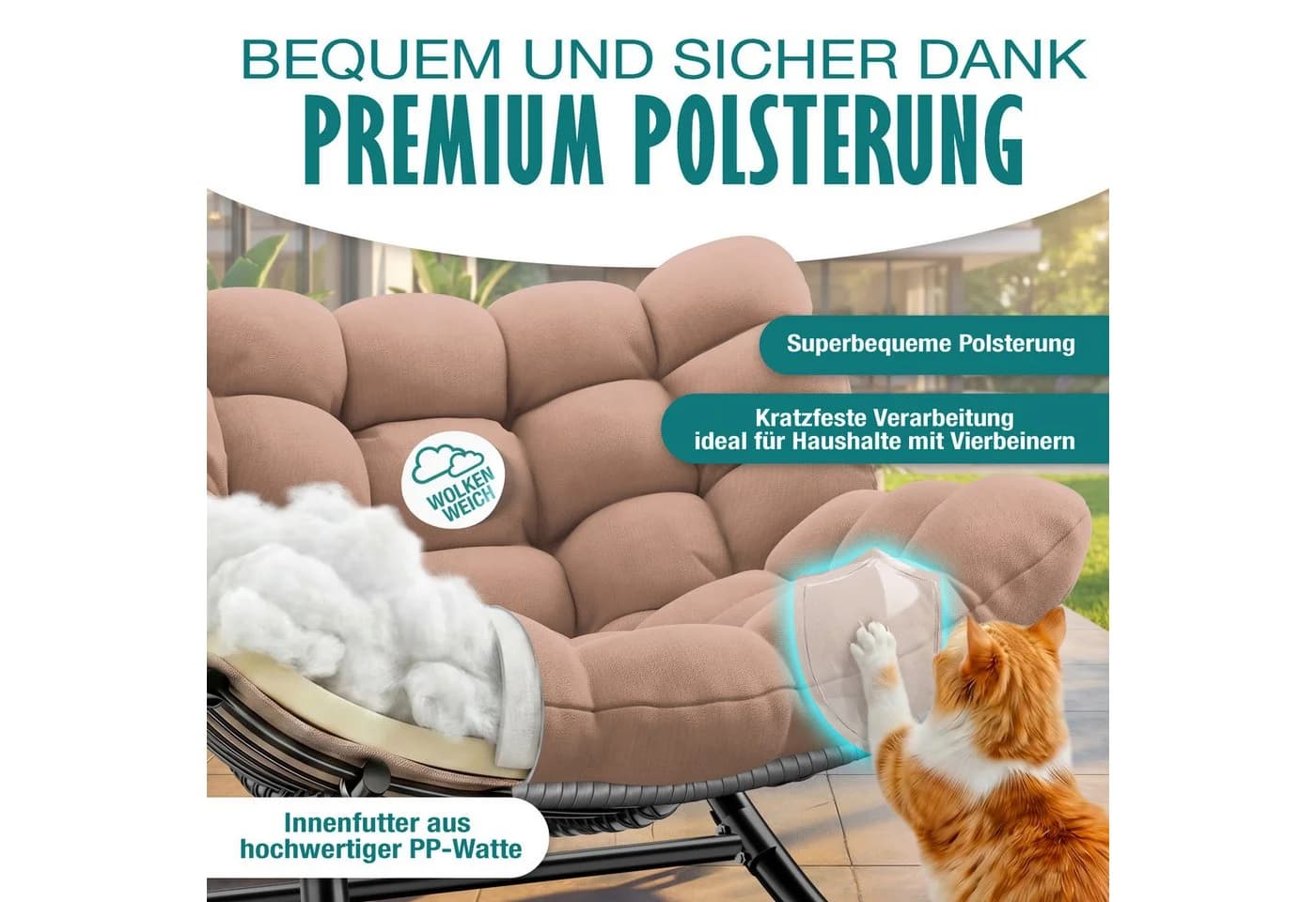 KESSER Schaukelstuhl Chillexer Beige witterungsbeständig - Bild 3