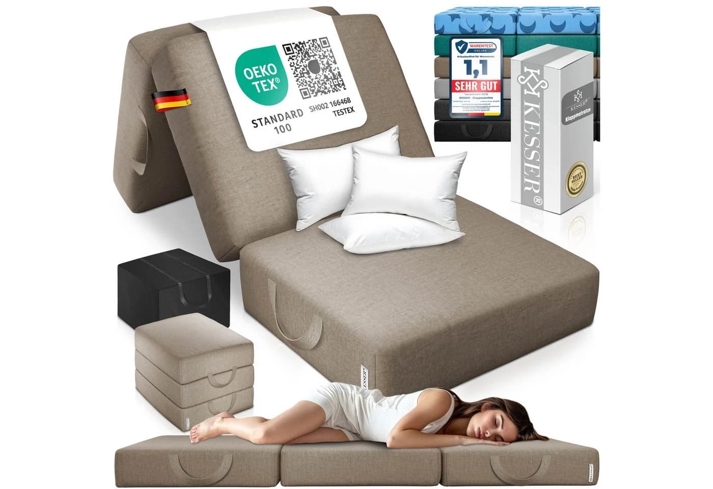KESSER Klappmatratze 15cm hoch Gästematratze 3-fach faltbar - Bild 2