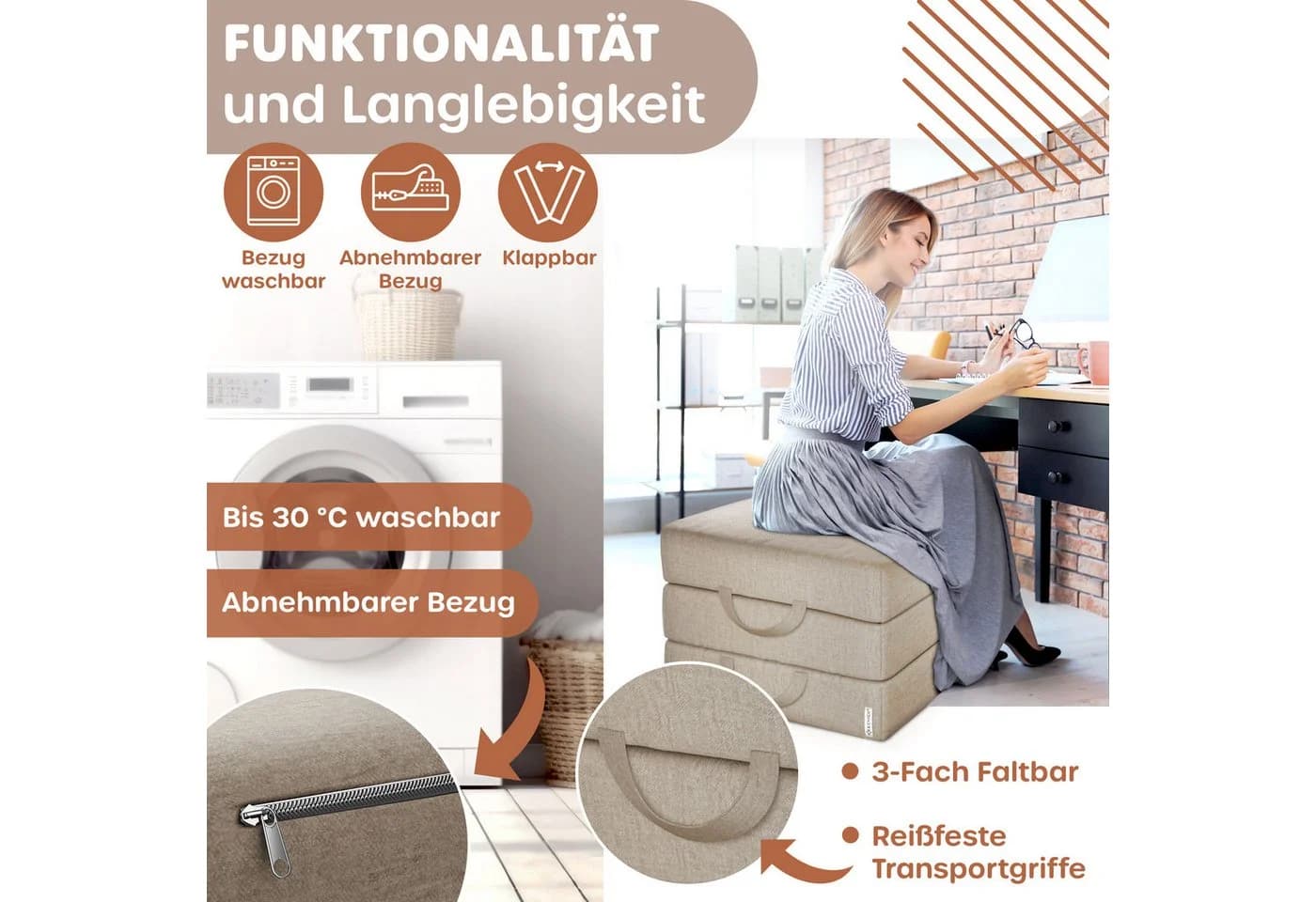KESSER Klappmatratze 15cm hoch Gästematratze 3-fach faltbar - Bild 3