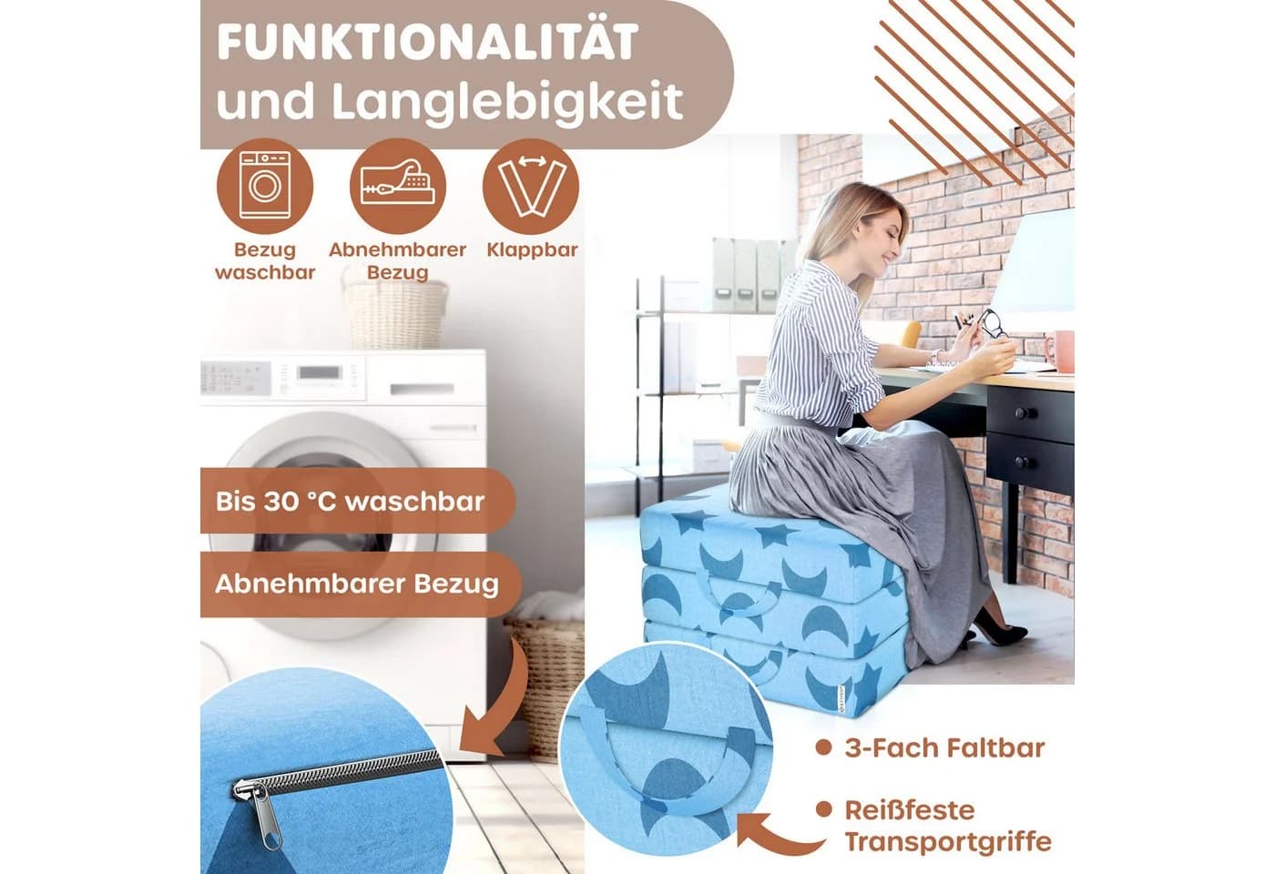 KESSER Klappmatratze 15cm hoch Gästematratze 3-fach faltbar - Bild 3