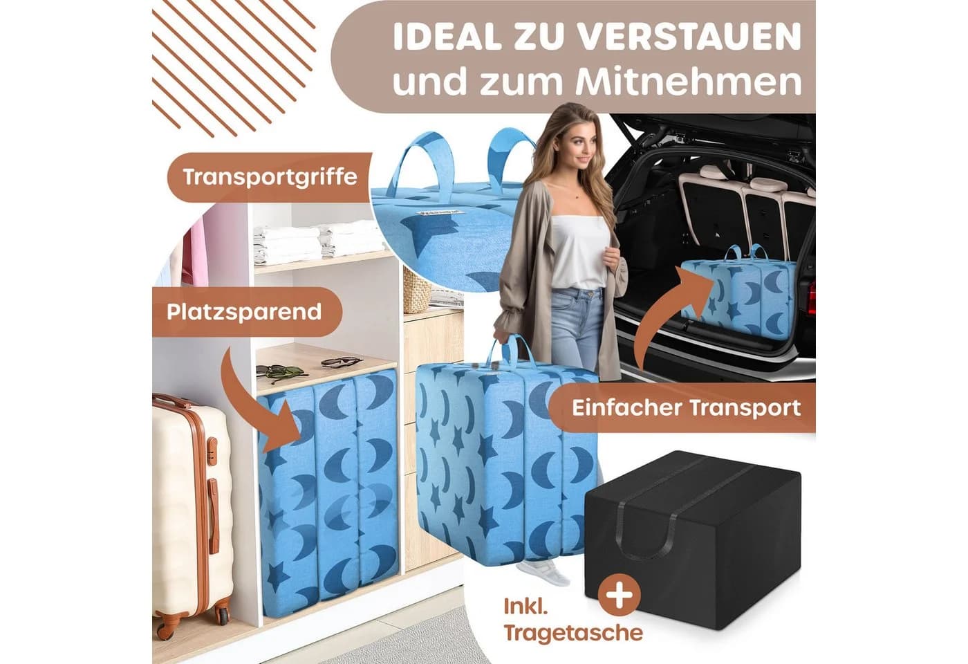 KESSER Klappmatratze 15cm hoch Gästematratze 3-fach faltbar - Bild 5
