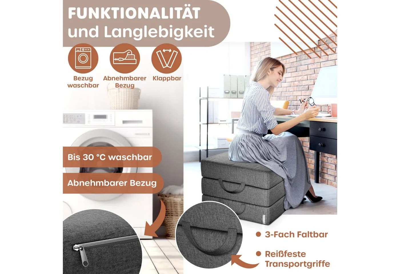 KESSER Klappmatratze 15 cm hoch 3-fach faltbar - Bild 3