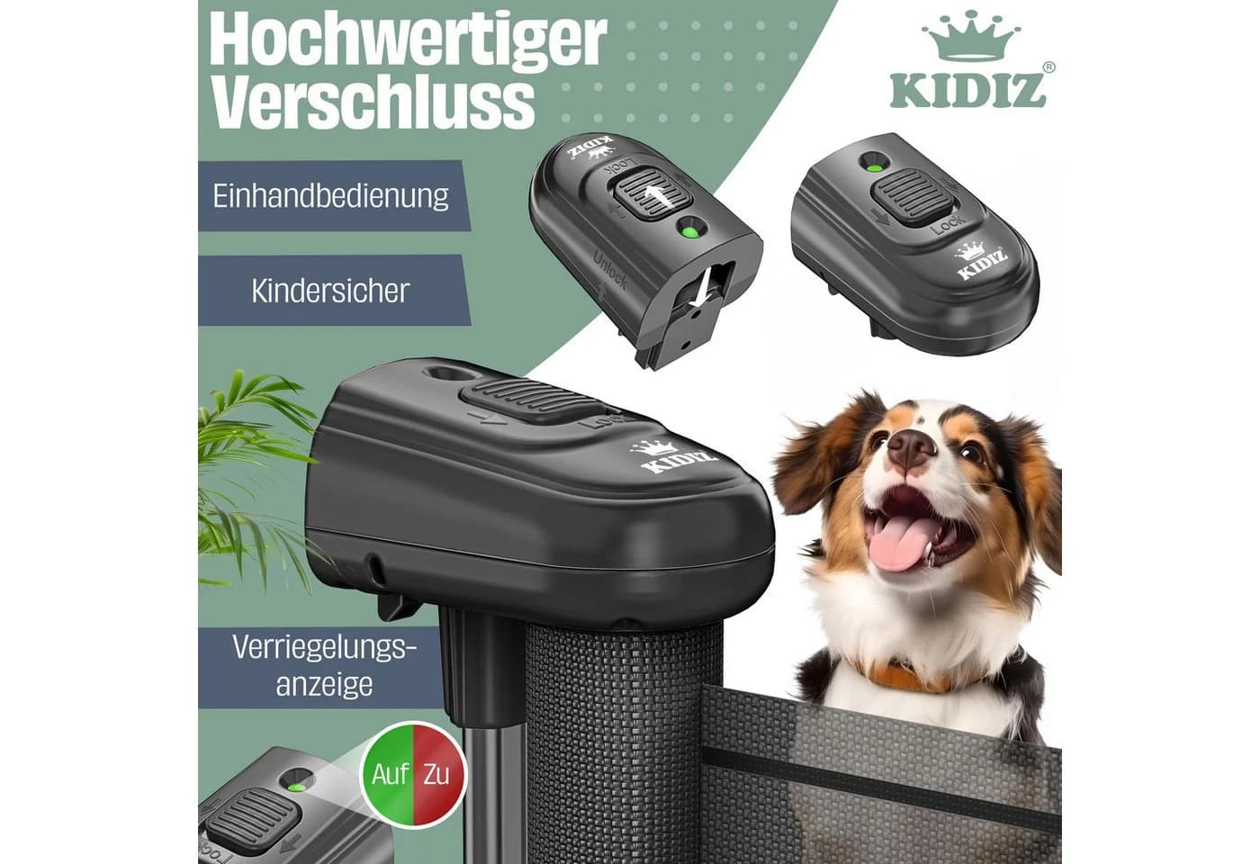 KIDIZ Türschutzgitter ausziehbar bis 180cm Schwarz - Bild 3
