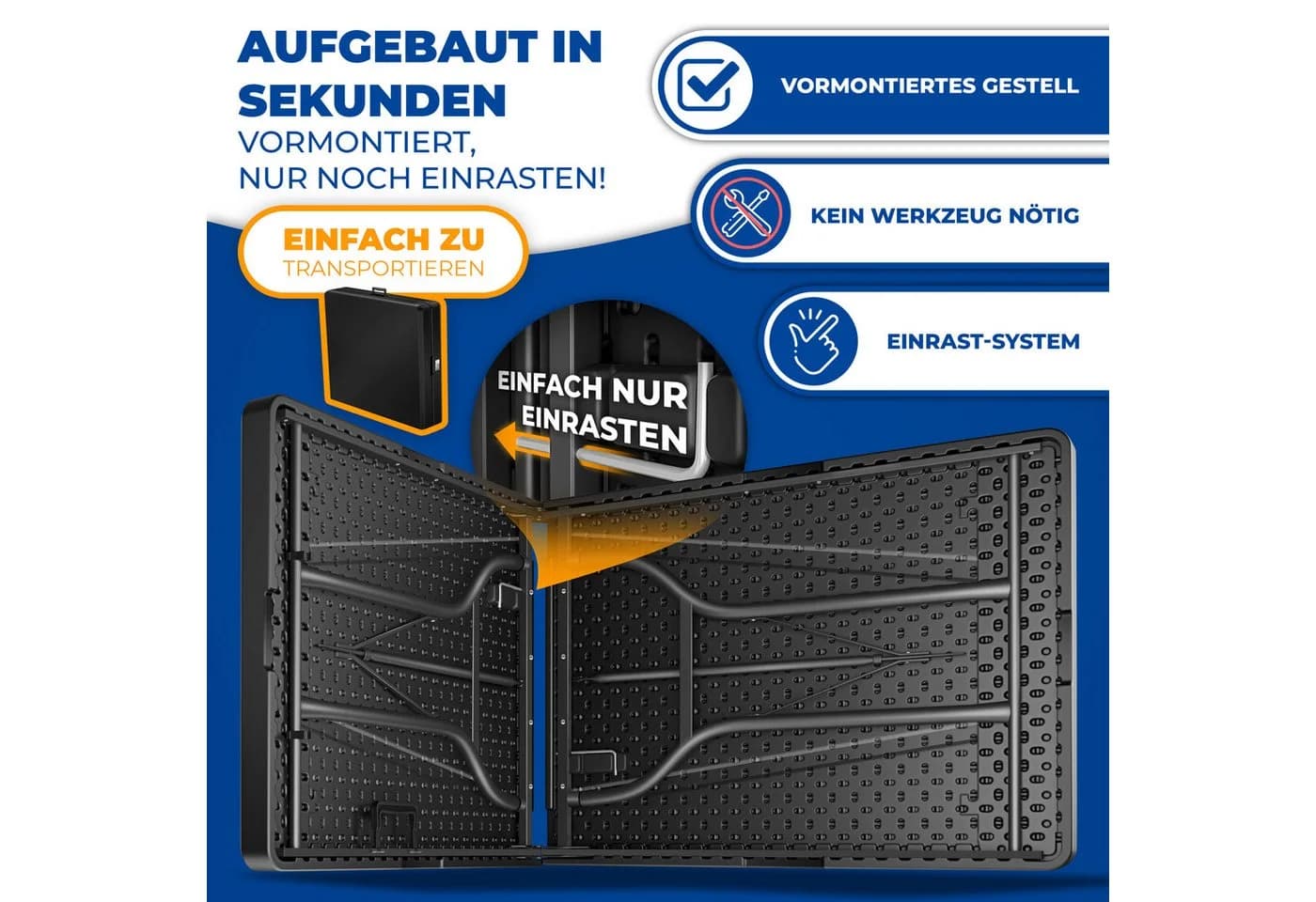 KESSER Klapptisch Buffet Schwarz Kunststoff Stahl - Bild 4