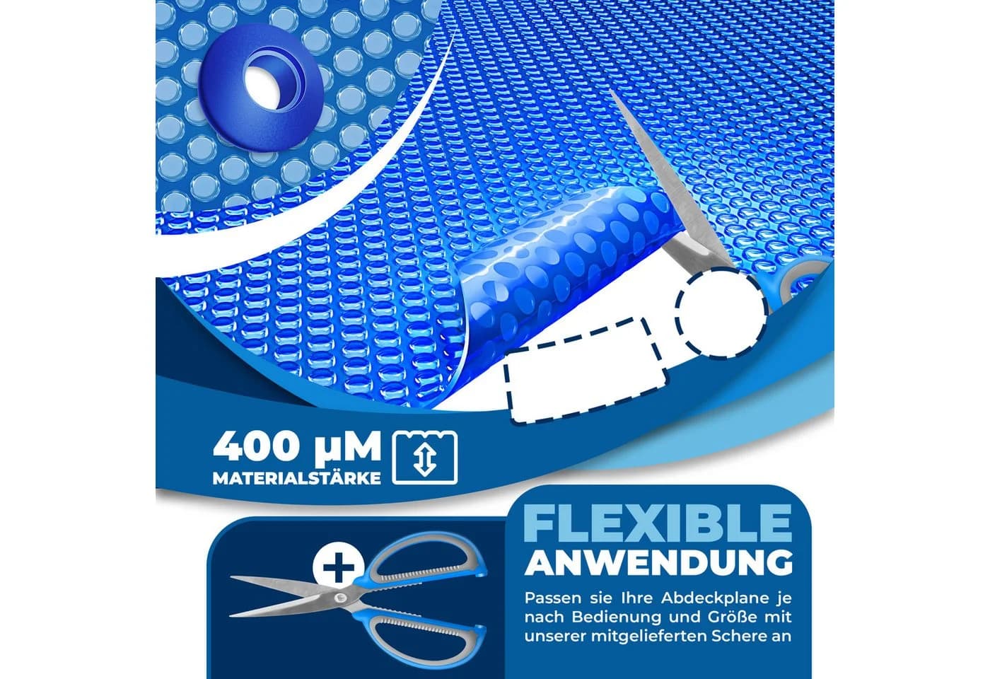 KESSER Solarabdeckplane Pool Solarfolie 400 µm blau