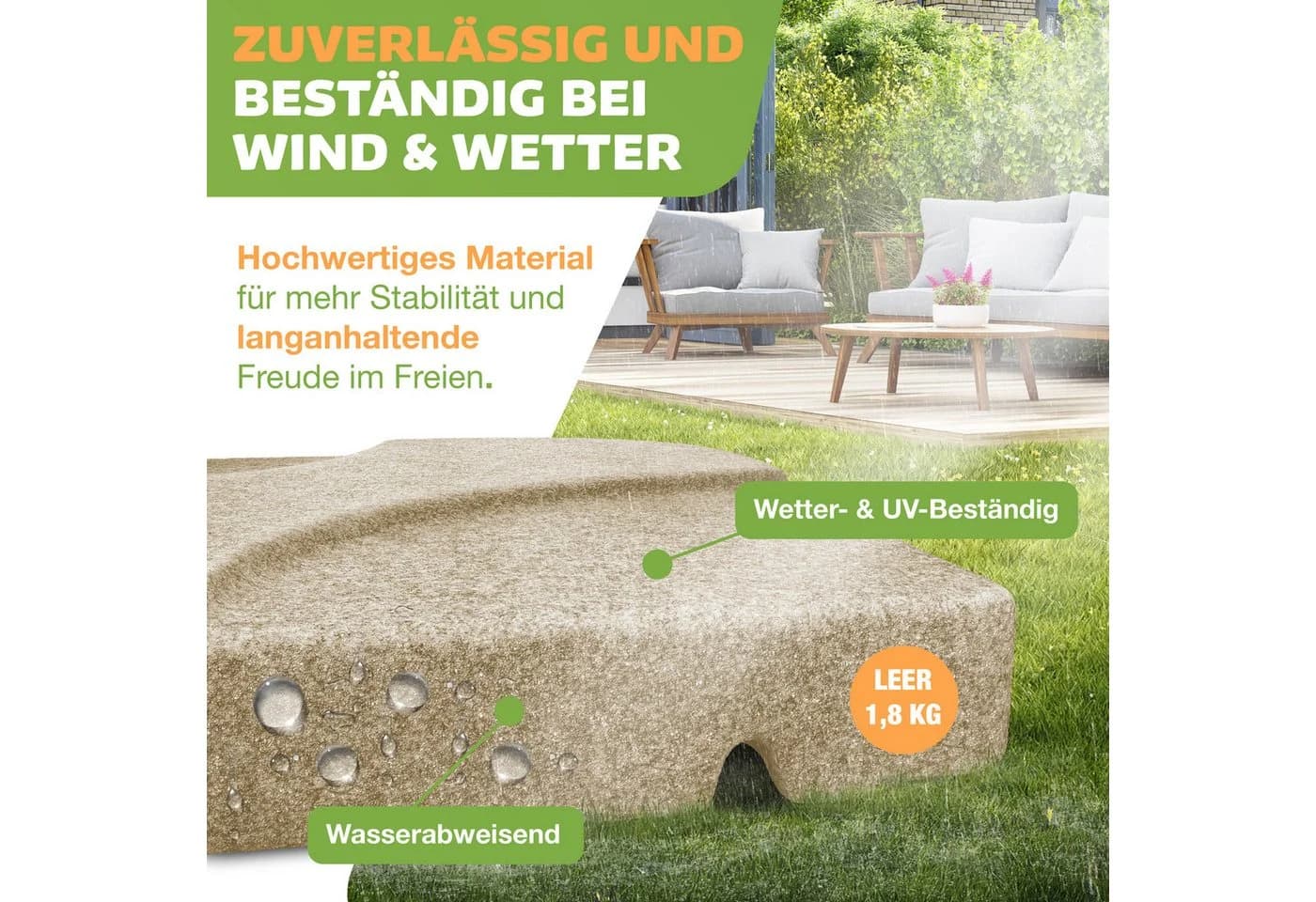 KESSER Kunststoffschirmständer 4-teilig Beige UV-beständig - Bild 4