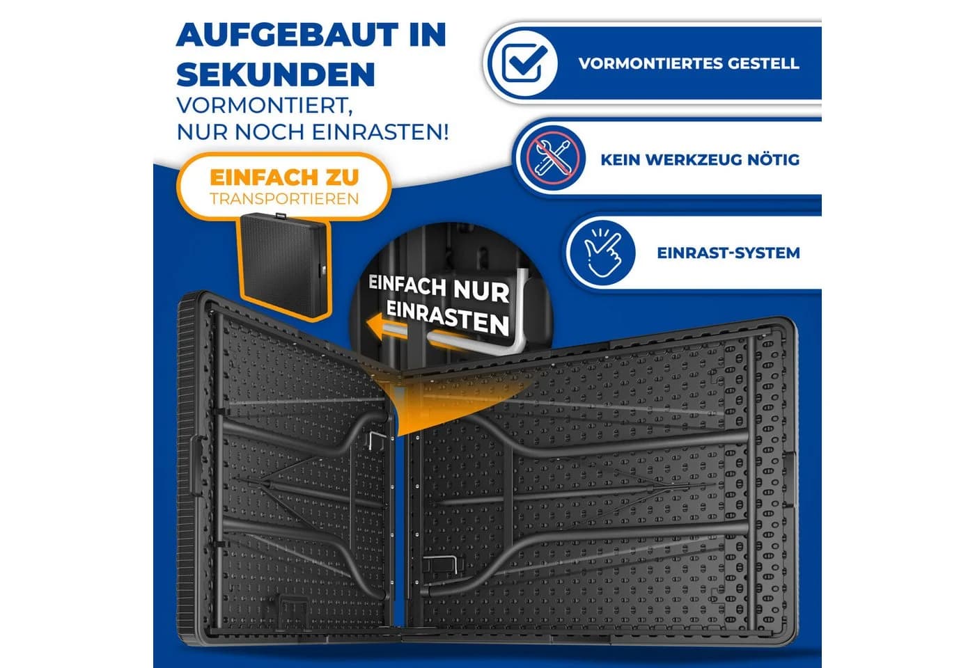 KESSER Klapptisch Rattan-Optik 183x76 cm - Bild 4