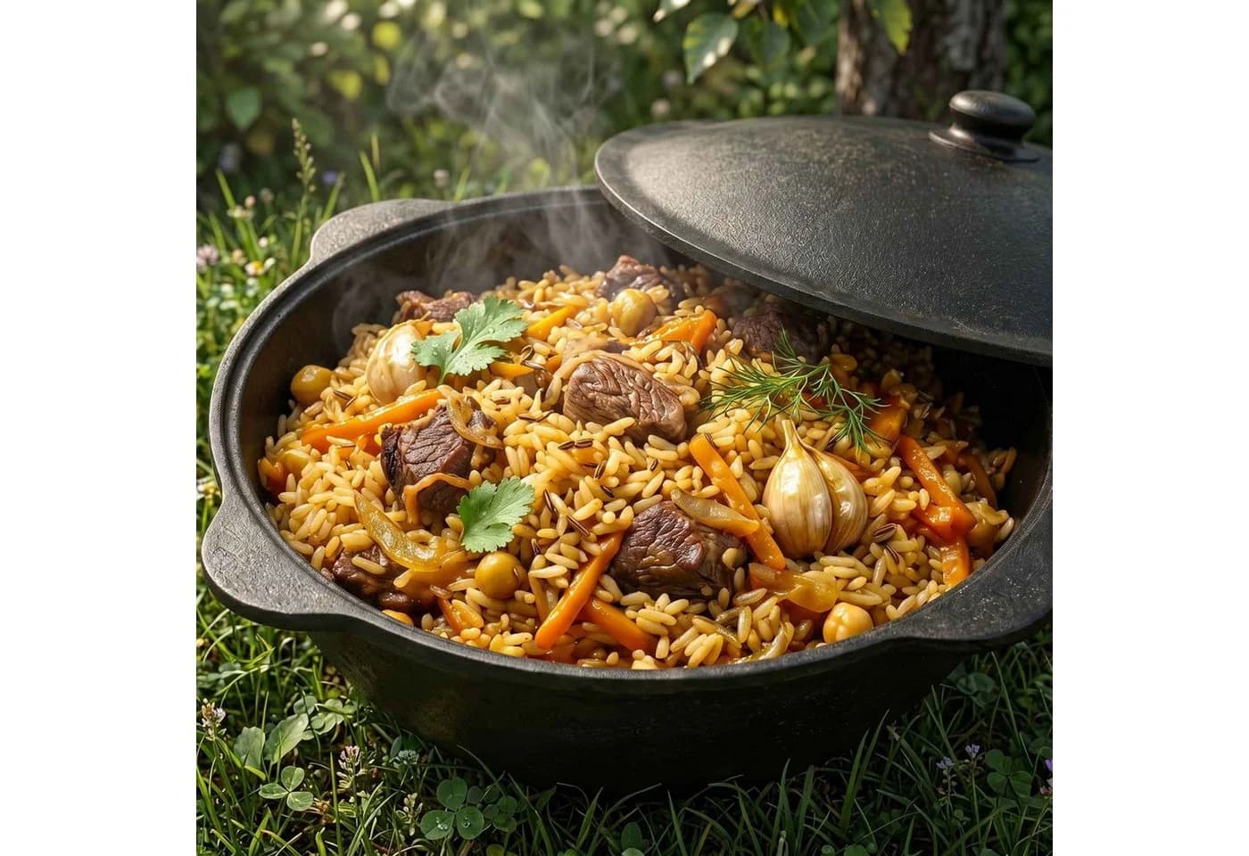 BIG-PAN Gusseisen Kazan 8L mit Aluminium Deckel Schwarz