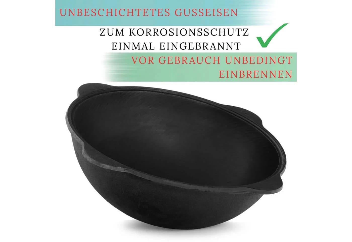 BIG-PAN Gusseisen Kazan 8L mit Aluminium Deckel Schwarz - Bild 4